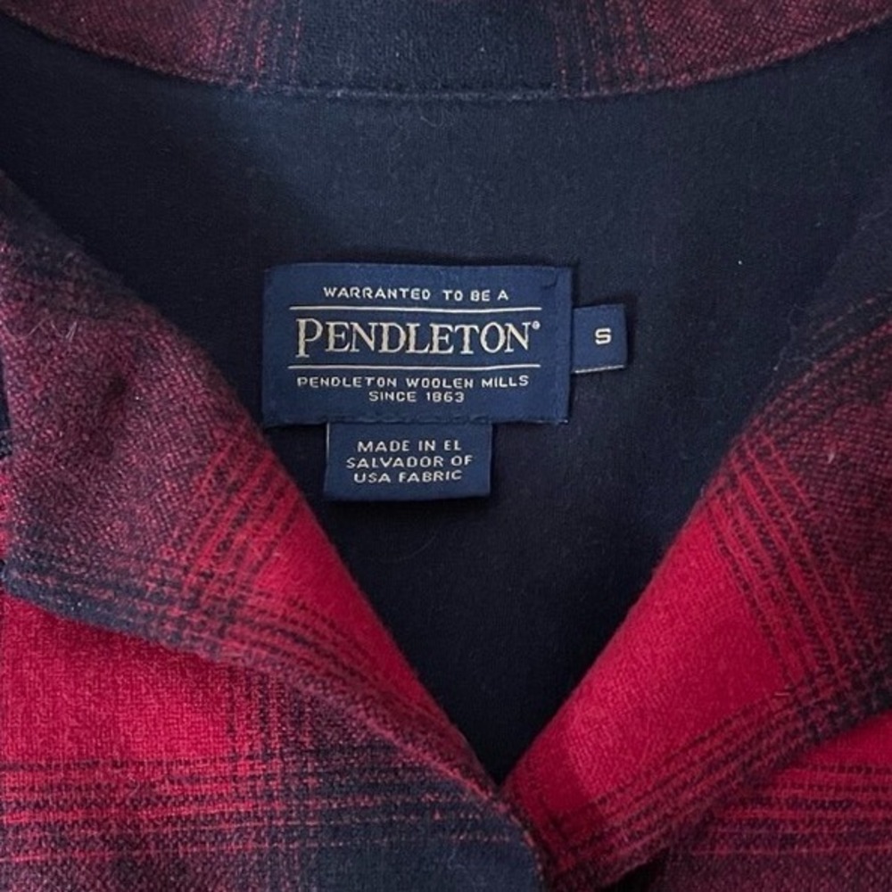 Pendleton Wool Shirt Red Black Buffalo Plaid Button Front Womens Small
